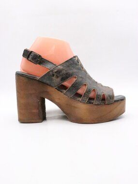 Bed Stu FontElla Women's Size 7 Sandals Platform Heeled Distressed Leather Shoes